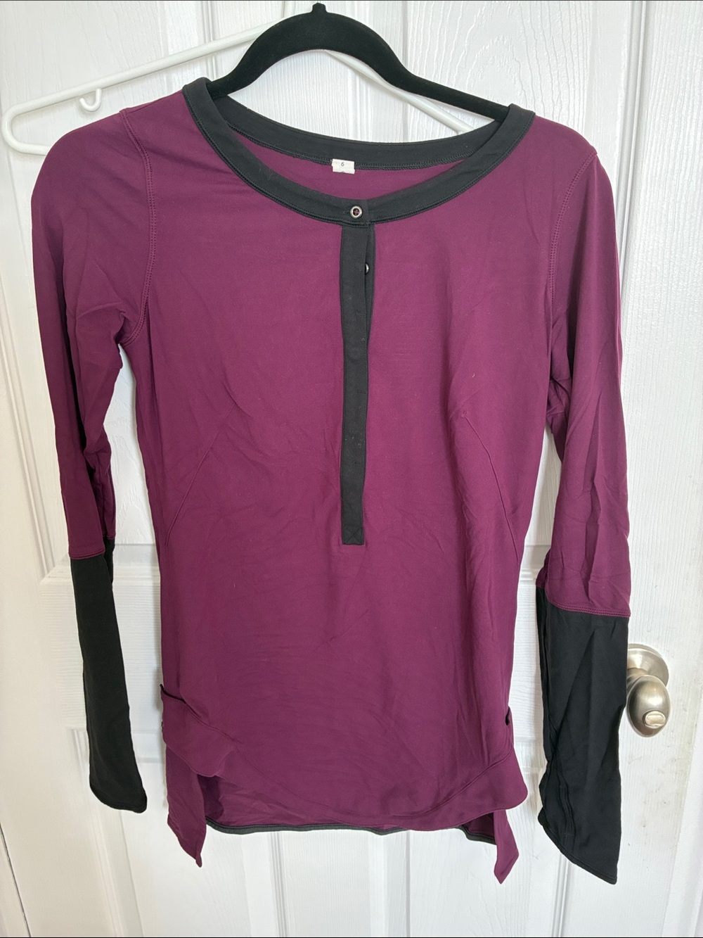 lululemon athletica Plum and Black Long-Sleeve Henley
